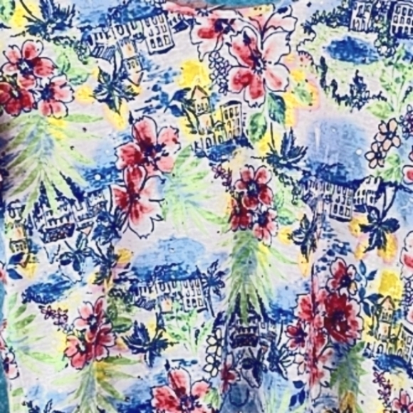 Cathy Daniels M Embellished Multicolor Floral Print Short Sleeve Blouse - Picture 5 of 5